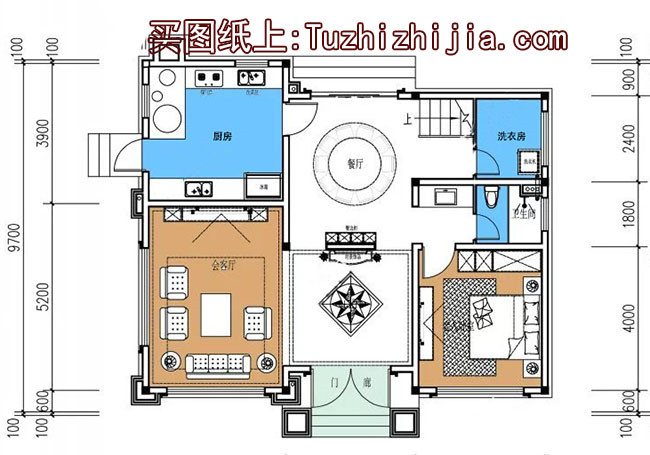 14米(含屋顶); 图纸介绍:占地100平米三层自建房屋自建别墅设计图