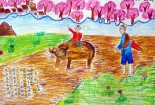 指路的小牧童清明节古诗配画作品欣赏