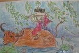 牧童骑黄牛少儿美术绘画优秀作品推荐